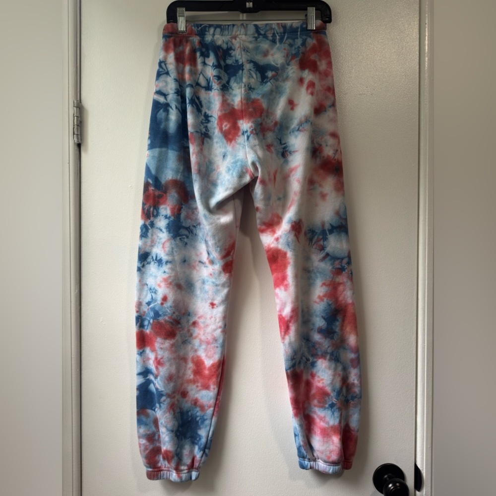 Aviator Nation Light Weight Hand Red and Blue Tie-Dye Sweatpants Joggers - Picture 2 of 11